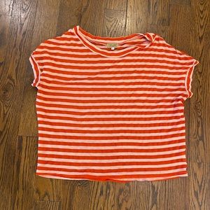 Piko cropped red striped top